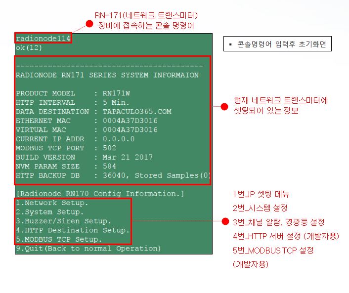 RN171 (유선) 터미널 프로그램 사용법은 어떻게 되나요?