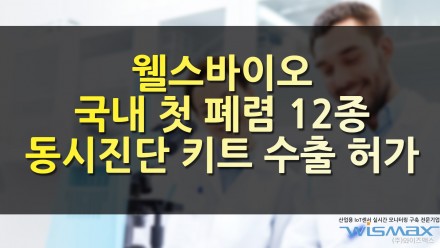 웰스바이오 국내 첫 폐렴 12종 동시진단 키트 수출 허가