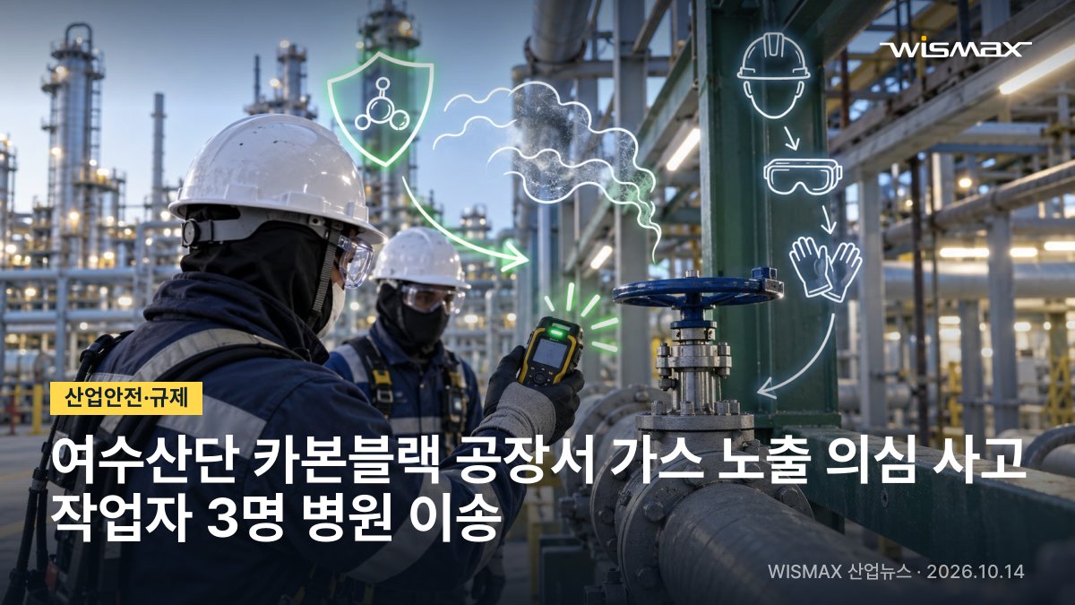여수산단 카본블랙 공장서 가스 노출 의심 사고…작업자 3명 병원 이송