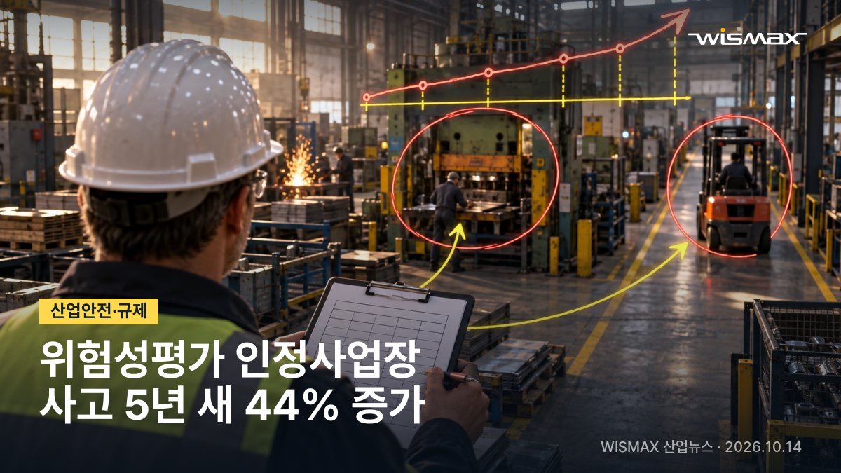 위험성평가 인정사업장 사고 5년 새 44% 증가…사망자 62명