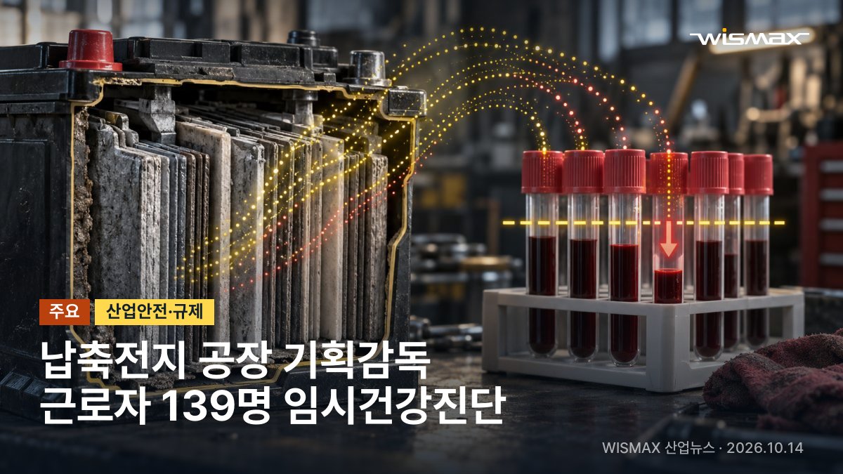 납축전지 공장 근로자 납 배출 약 복용 의심…광주노동청 기획감독