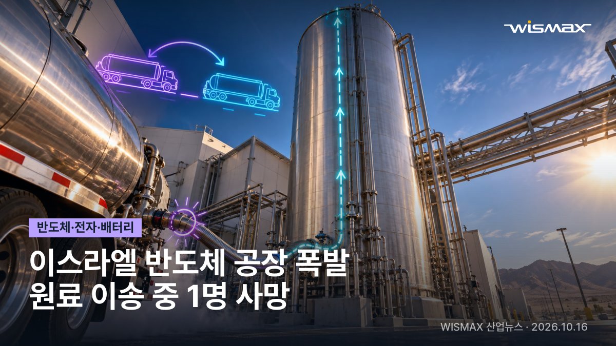 이스라엘 반도체 공장 원료 이송 중 가스 폭발…작업자 1명 숨져