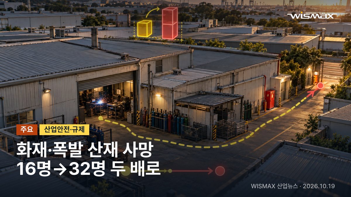 화재·폭발 산재 사망 2배로 증가…노동부, 위험 사업장 불시점검