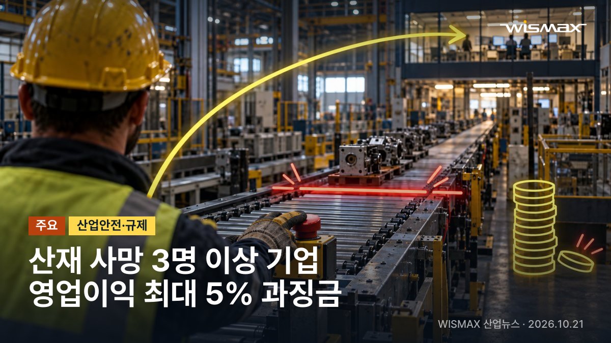 연간 산재 사망 3명 이상 기업에 영업이익 최대 5% 과징금