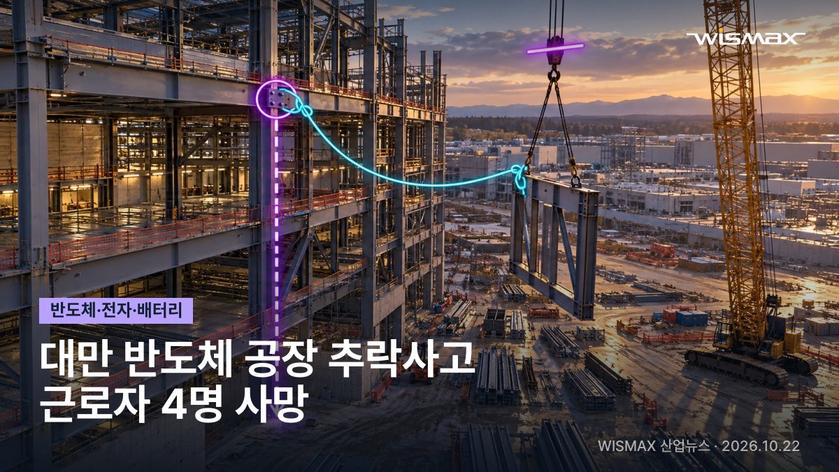 대만 반도체 신축 공장 철골 추락사고…근로자 4명 사망