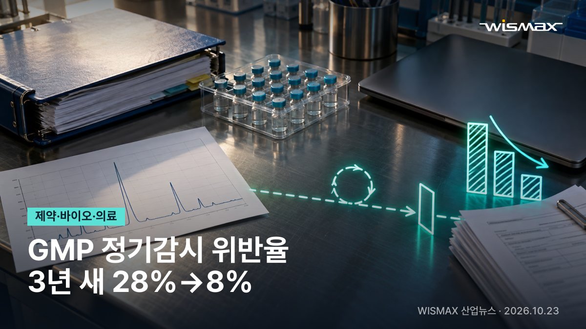 대전식약청 GMP 정기감시 위반율, 3년 새 28%에서 8%로 하락