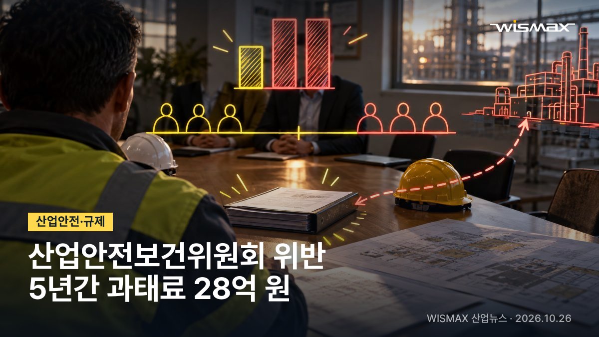 산업안전보건위원회 의무 위반 과태료 5년간 831건·28억 원
