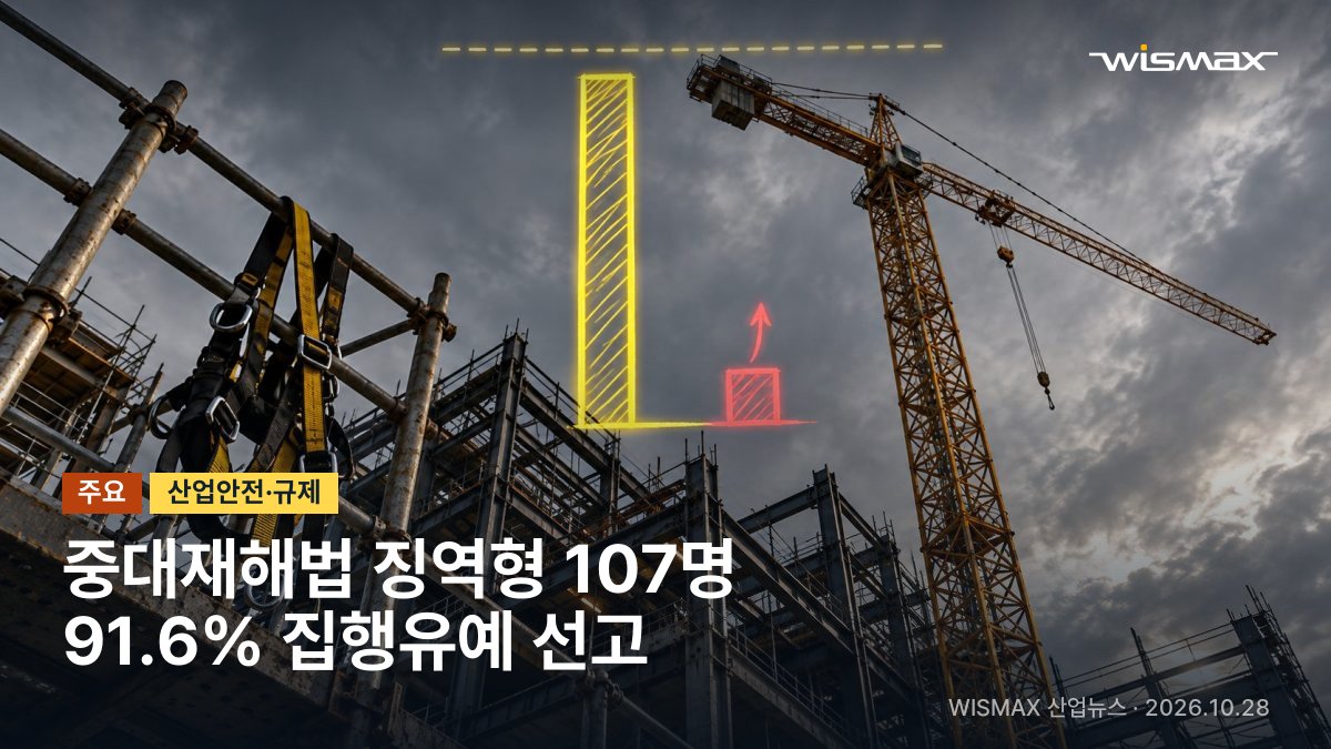 중대재해법 1심 징역형 107명 중 98명 집행유예…실형은 9명