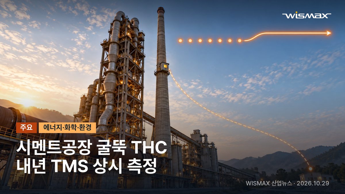 시멘트공장 굴뚝 THC, 내년 자동측정기기로 상시 측정 의무화
