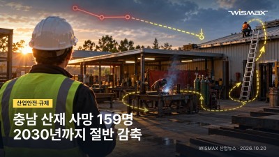 충남 산재 사고 사망 3년간 159명…2030년까지 절반 감축 목표